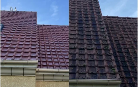 Nettoyage et application d&rsquo;un hydrofuge sur toiture à Plaisir – Rénov Entretien