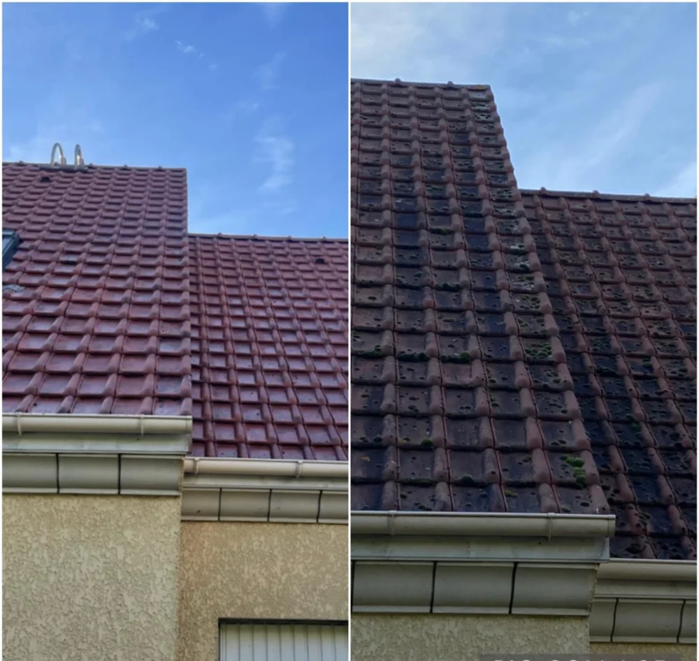 Nettoyage et application d&rsquo;un hydrofuge sur toiture à Plaisir – Rénov Entretien