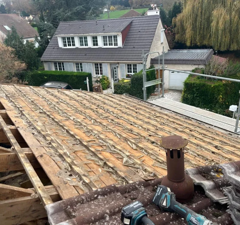 Rénovation lucarne et liteaux avec traitement Xylophène Plaisir 78370 - detail